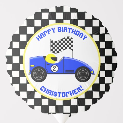 Race Fans Personalized Birthday Balloon