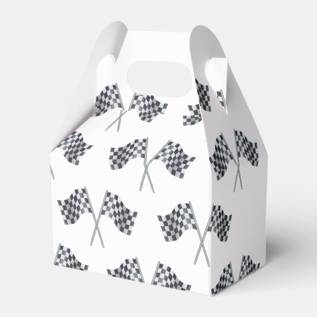 Race Flag Baby Shower Favor Boxes (Front Side)