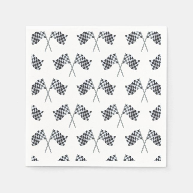 Race Flag Baby Shower Napkin (Front)