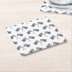 Race Flag Baby Shower Napkin Square Paper Coaster