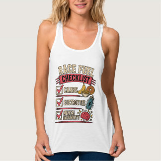 Race Fuel Checklist | Funny Runner Humor Tank Top