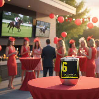 Race Horse 6 Black Personalized Derby  Thermal Wine Tumbler