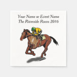 Race Horse and Jockey Custom Steeplechase Party Napkins