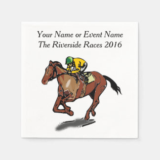Race Horse and Jockey Custom Steeplechase Party Napkins