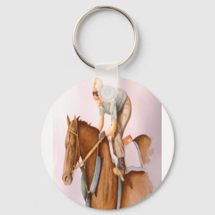 Race Horse and Jockey Keychain