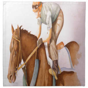 Race Horse and Jockey Napkin