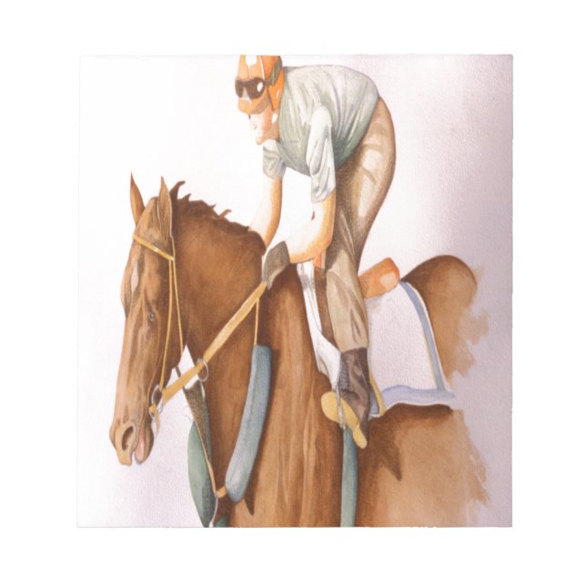 Race Horse and Jockey Notepad (Front)