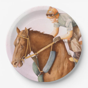 Race Horse and Jockey Paper Plates