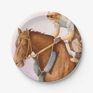 Race Horse and Jockey Paper Plates