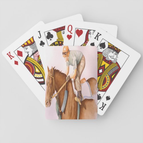 Race Horse and Jockey Poker Cards