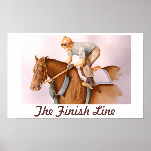 Race Horse and Jockey Poster (Front)