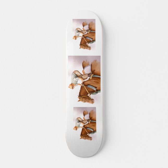 Race Horse and Jockey Skateboard Deck (Front)