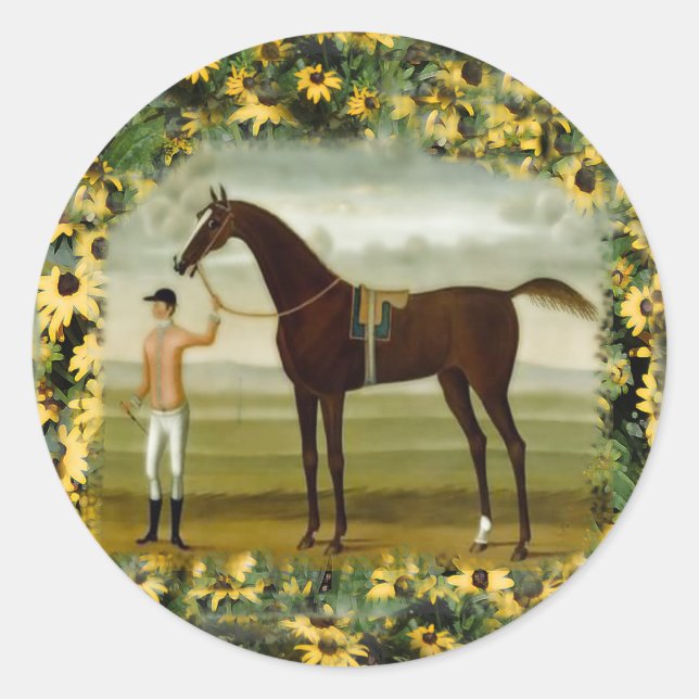 Race horse and jockey sticker (Front)