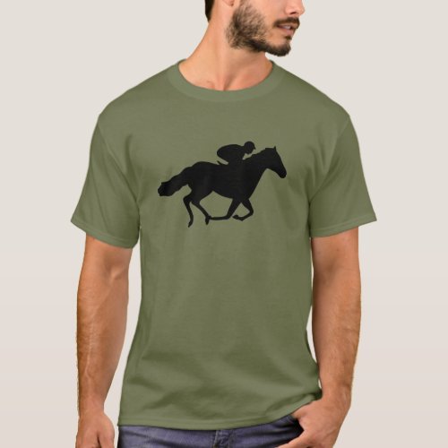 Race Horse and Jockey T_Shirt