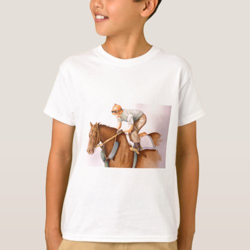 Race Horse and Jockey T_Shirt