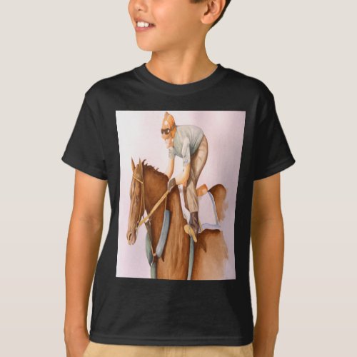 Race Horse and Jockey T_Shirt