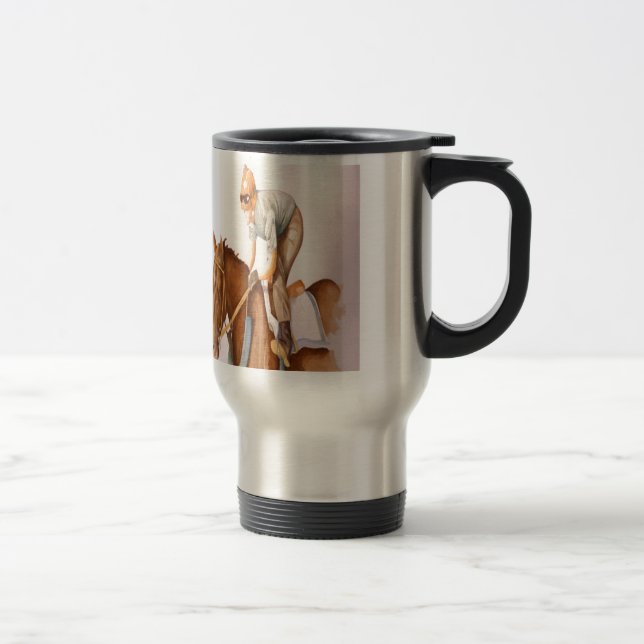 Race Horse and Jockey Travel Mug (Right)