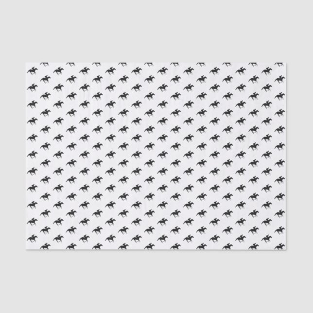 Race Horse Black Silhouette Tissue Paper (Front)