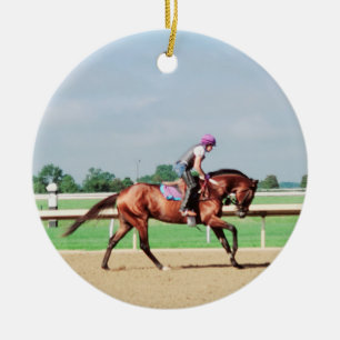 Race Horse Ceramic Ornament