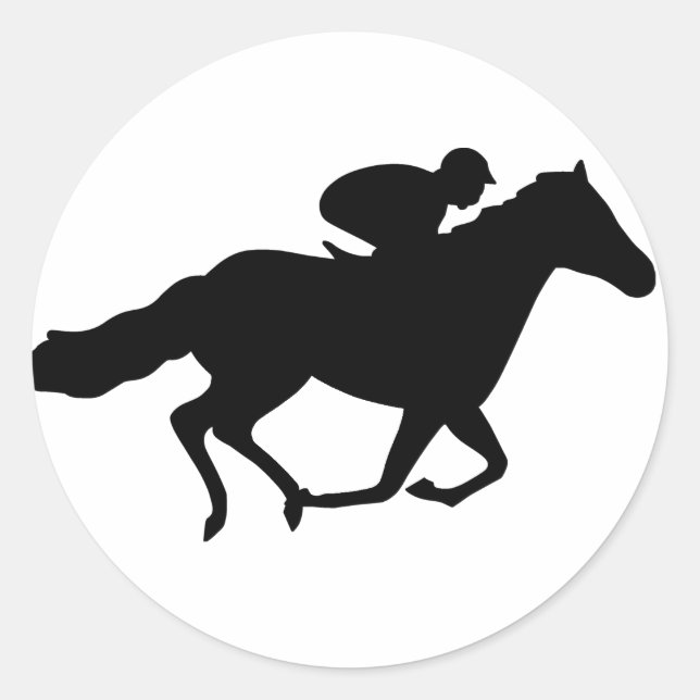 Race Horse Classic Round Sticker (Front)