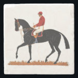 Race Horse Derby Jockey Vintage Style Stone Coaster<br><div class="desc">Race Horse Derby Jockey Vintage Style Stone Coaster</div>