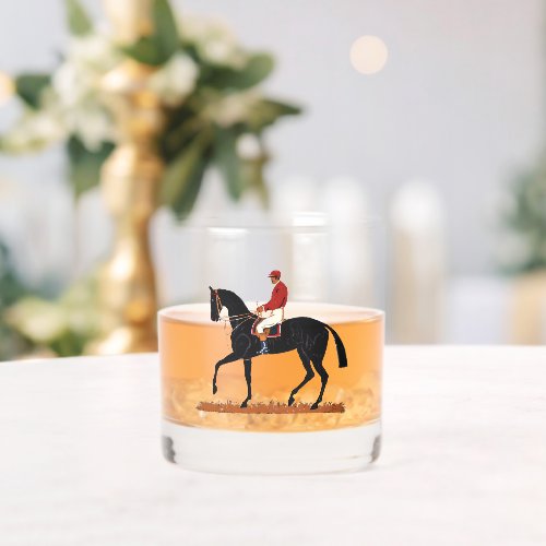 Race Horse Derby Jockey Vintage Style Whiskey Glass Race Horse Derby Jockey Vintage Style Whiskey Glass