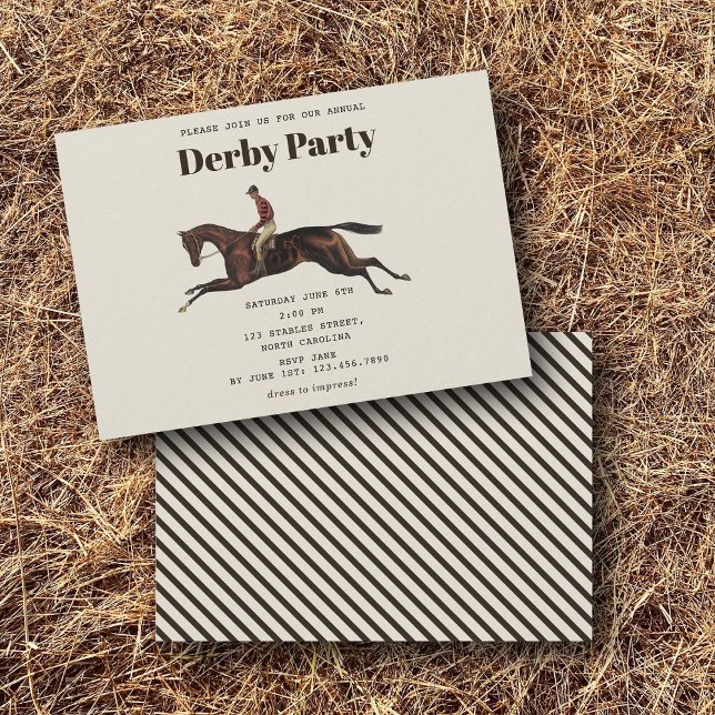 Race Horse Derby Party Equestrian Racing Birthday Invitation (Race Horse Derby Party Equestrian Racing Birthday Invitation)