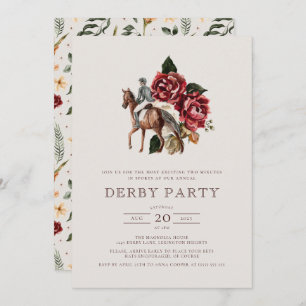 Race Horse Derby Party Modern Equestrian Invitation
