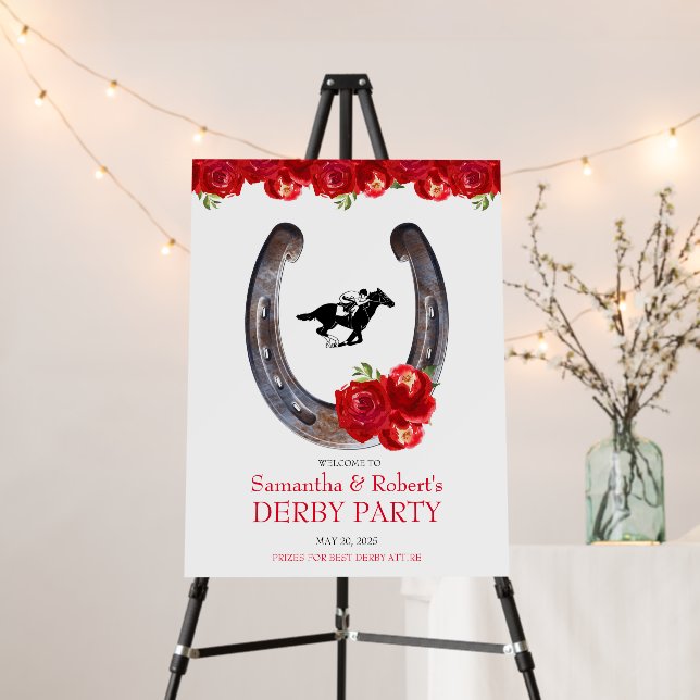  Race Horse Derby Party Welcome Sign (In Situ (Stand))