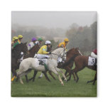 Race Horse Field Square Magnet