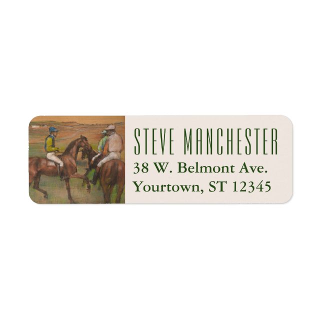 Race Horse & Jockey | Edgar Degas Label (Front)