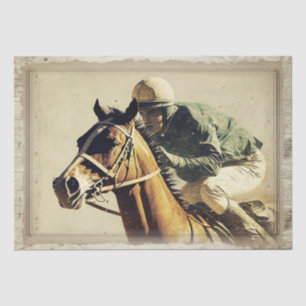 Race Horse Jockey Vintage Decoupage Tissue Paper