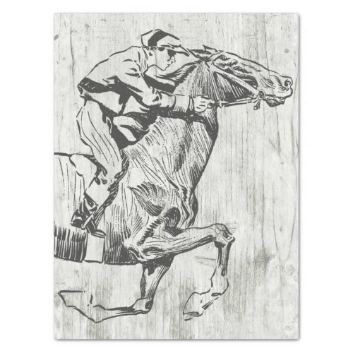 Race Horse Jockey Vintage Decoupage Tissue Paper