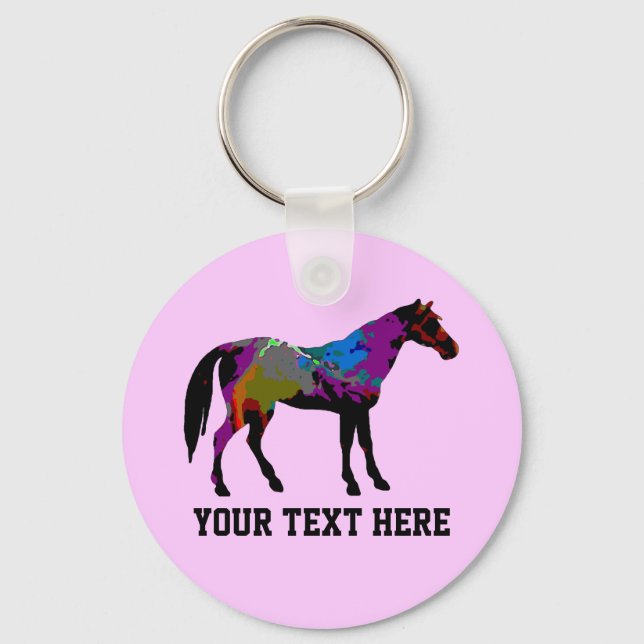 Race Horse Personalised Keychain (Front)