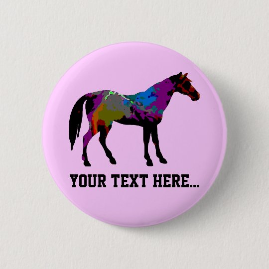 Race Horse Personalised Pinback Button