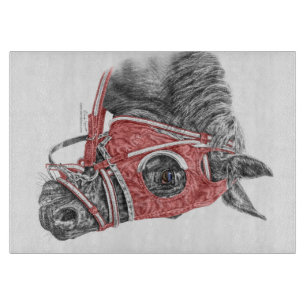 Race Horse Portrait Silks Cutting Board