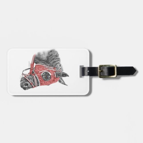 Race Horse Portrait Silks Luggage Tag