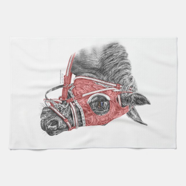 Race Horse Portrait Silks Towel (Horizontal)