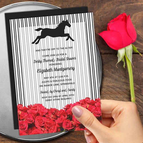 Race Horse Roses Derby Bridal Invitation