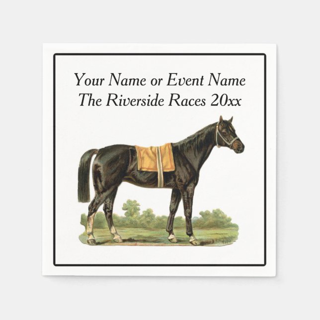 Race Horse Show Party Event Steeplechase Derby Fun Napkins (Front)