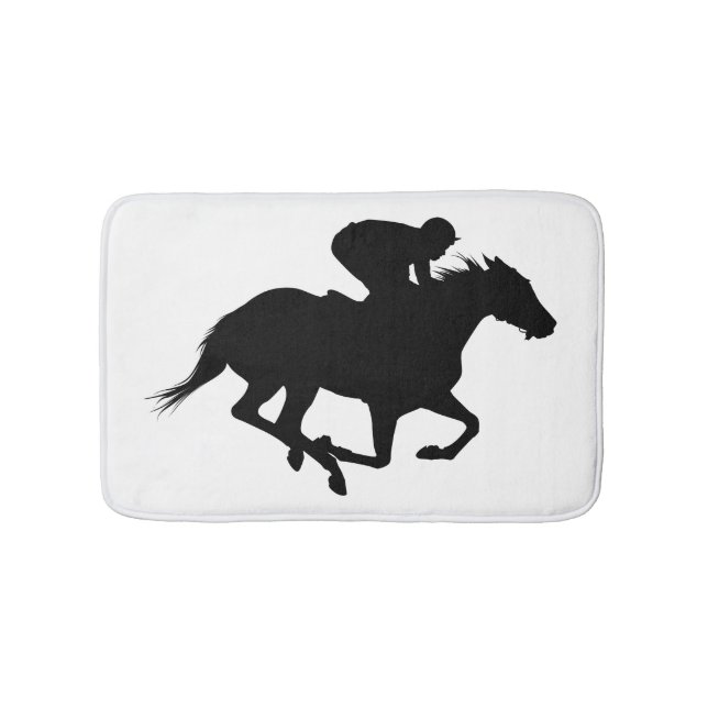 Race Horse Silhouette Bath Mat (Front)