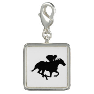 Race Horse Silhouette Charm