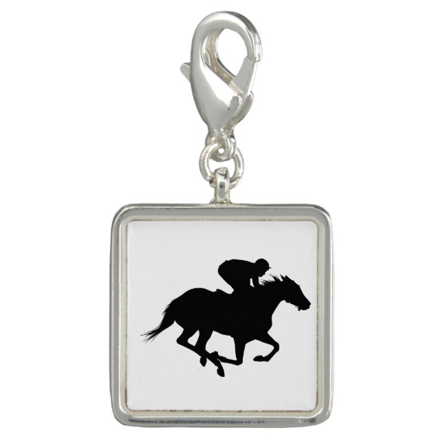 Race Horse Silhouette Charm (Front)