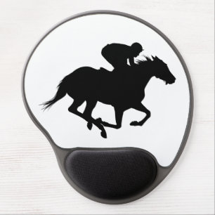 Race Horse Silhouette Gel Mouse Pad