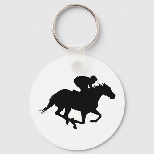 Race Horse Silhouette Keychain