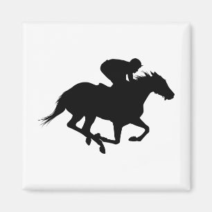 Race Horse Silhouette Magnet