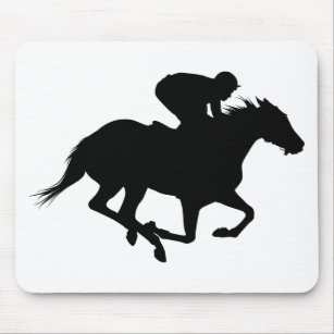 Race Horse Silhouette Mouse Pad