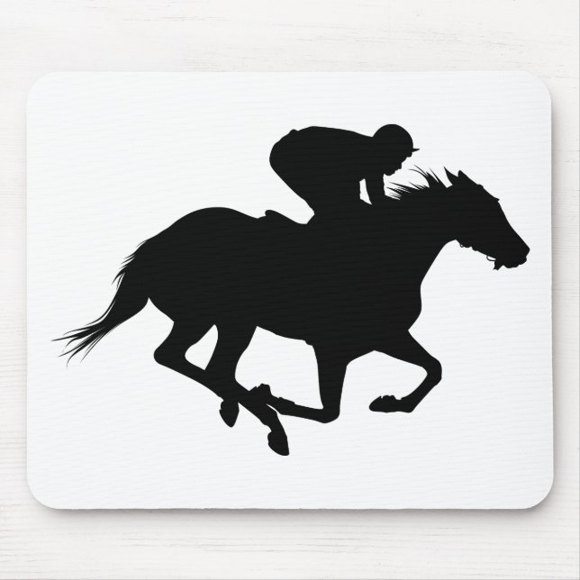 Race Horse Silhouette Mouse Pad (Front)