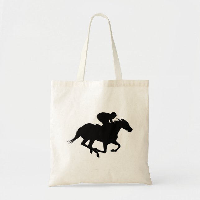 Race Horse Silhouette Tote Bag (Front)