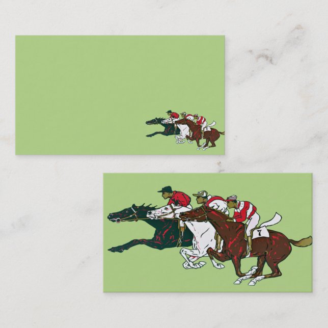 Race Horses Business Card (Front/Back)